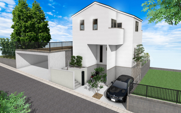 鎌倉市大町4丁目　新築外構工事　20220826　パース1 装飾S